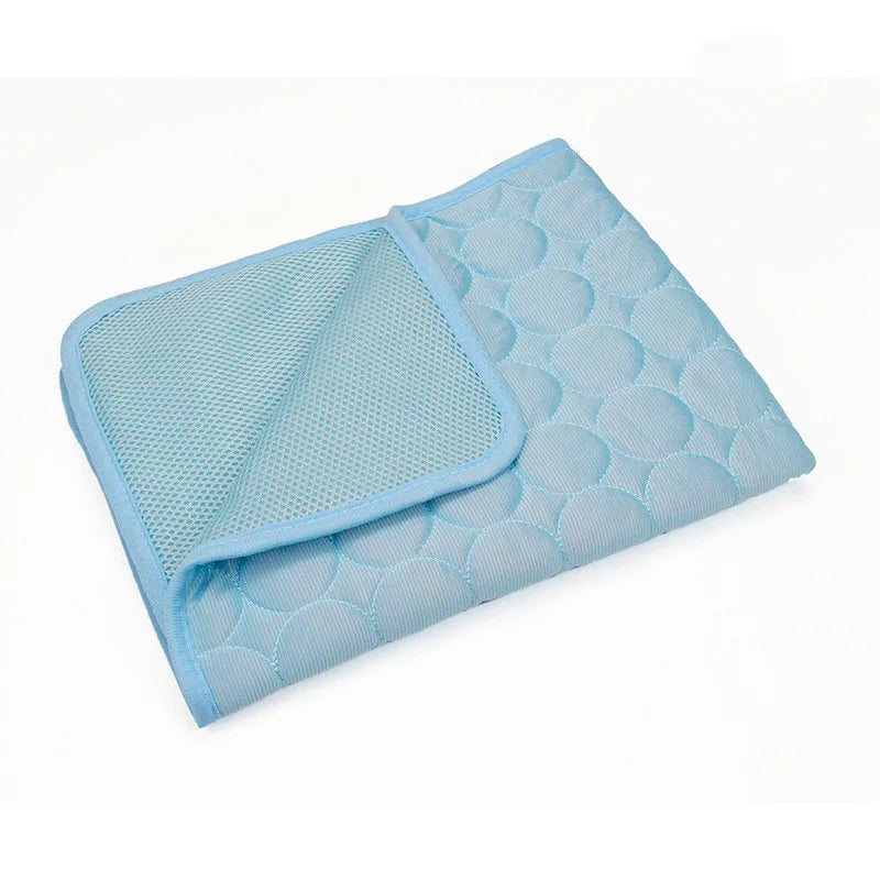 Cooling Pet Mat Breathable Washable Summer Pad Dog Cat Self Cool Blanket for Kennel Crate and Bed Sleeping Ice Silk