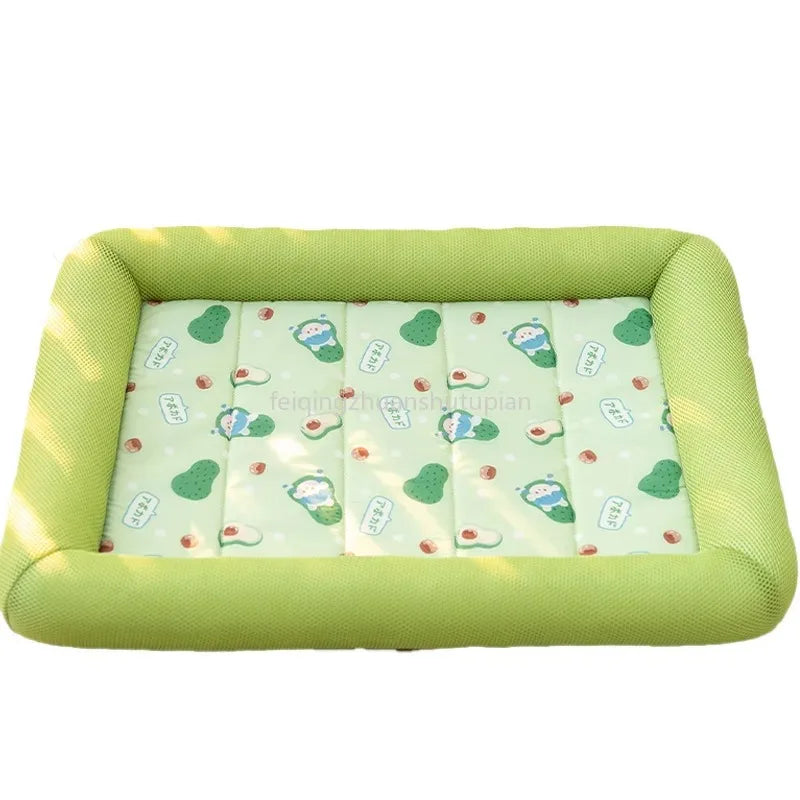 Summer Washable Pet Dog Bed Met Breathable Soft Cat Blanket Sofa Sleeping Cooling Pad Square Mat For Small Medium Large Dogs Mat