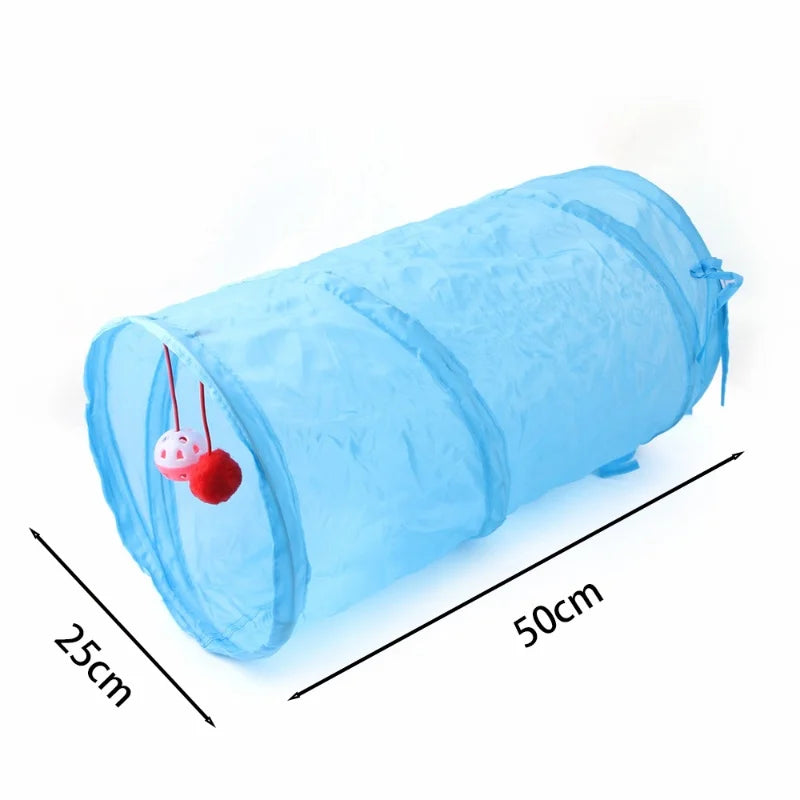 Foldable Cat Tunnel Tube Interactive Fun Kitty Training Toy Boredom Buster for Puppy Kitten Pet Supplies Cat Accessory