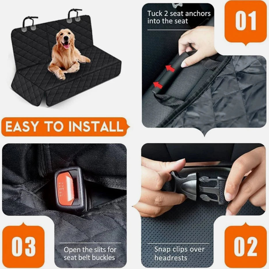 Universal Dog Car Seat Cover Waterproof Back Seat Protector Non-Slip of SUV Pet Travel Seat Protection Cover with 2 Extra Leashe