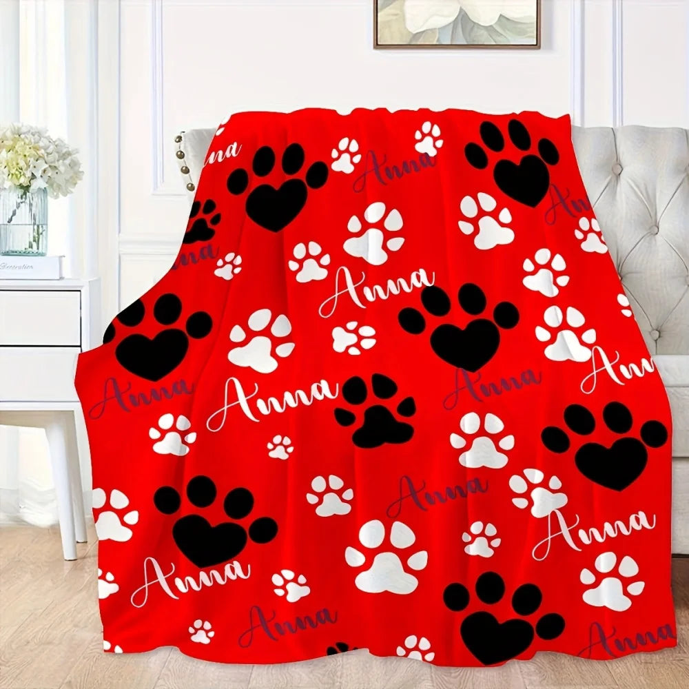 1pc Personalized Custom Pet Blanket Name, Soft And Comfortable Multifunctional Custom Gift Blanket, Gift for Dog And Dog Lovers