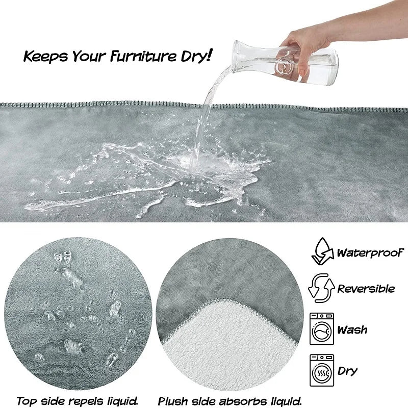 Waterproof Dog Pet Blanket Cover Water-Resistant Pet Blanket for Bed Couch Protection Soft Plush Reversible Blanket for Dog