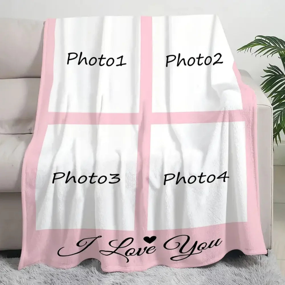 Custom Photo Flannel Blanket - Personalized Image Print, Soft & Cozy for All Seasons, Perfect Gift for Family & Friends