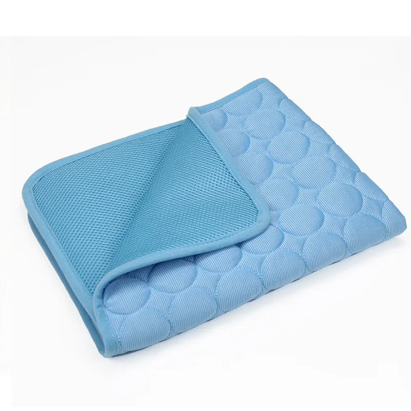 Cooling Pet Mat Breathable Washable Summer Pad Dog Cat Self Cool Blanket for Kennel Crate and Bed Sleeping Ice Silk