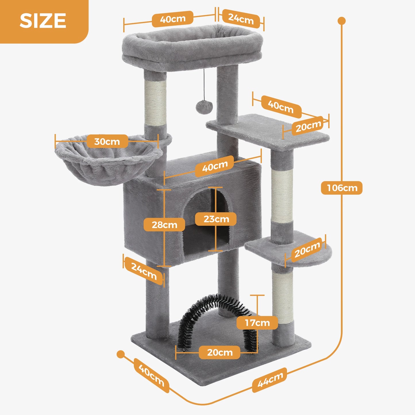 Multi-Level Cat Tree Tower with Sisal Scratching Posts and Pad Soft Top Perch Large Cat Condo for Indoor Cat Scratchers Cat Toys
