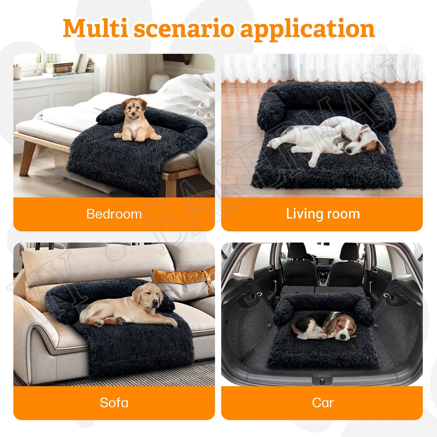 Washable Blanket Sofa Cover Large Dog Bed Sofa Plush Dog Pet House Sofa Cushion Plush Warm Kennel Pet Cat Puppy Cushion. Winter