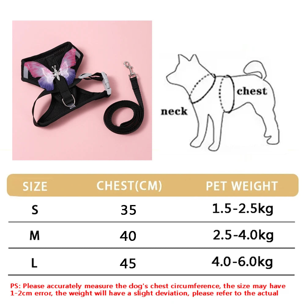 Small Dog Harness Leash Set Cute Traction Bracelet Medium Cat Collar Suit Soft Puppy Vest Harness Adjustable Pet Accessories