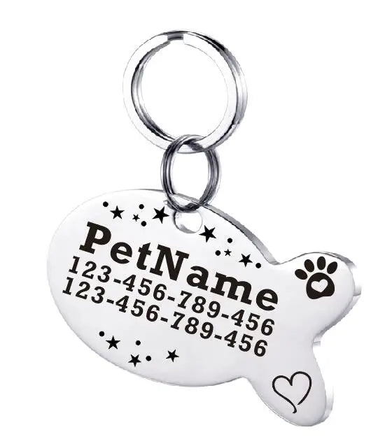 Customized Dog ID Tag Stainless Steel Pet Collar Accessory Personalized Puppy Cat Name Tag Custom Pet Products Supplies