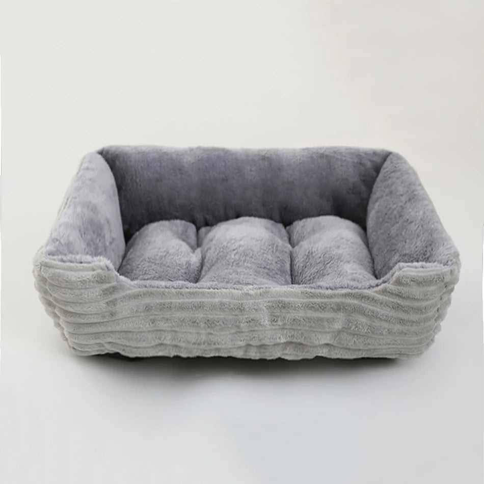 Bed for Dog or Cat Pet Square Plush Kennel Small to XXL Dog Sofa Bed Cushion Pet Calming Dog Bed House Pet Supplies Winter