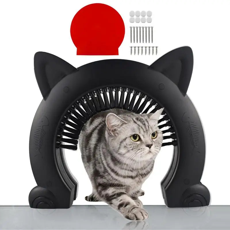 Pet Cat Dog Door Hole Access Direction Controllable Toy For Pet Training Dog Cats Kitten ABS Pet Gate Door Kit with Clean Brush