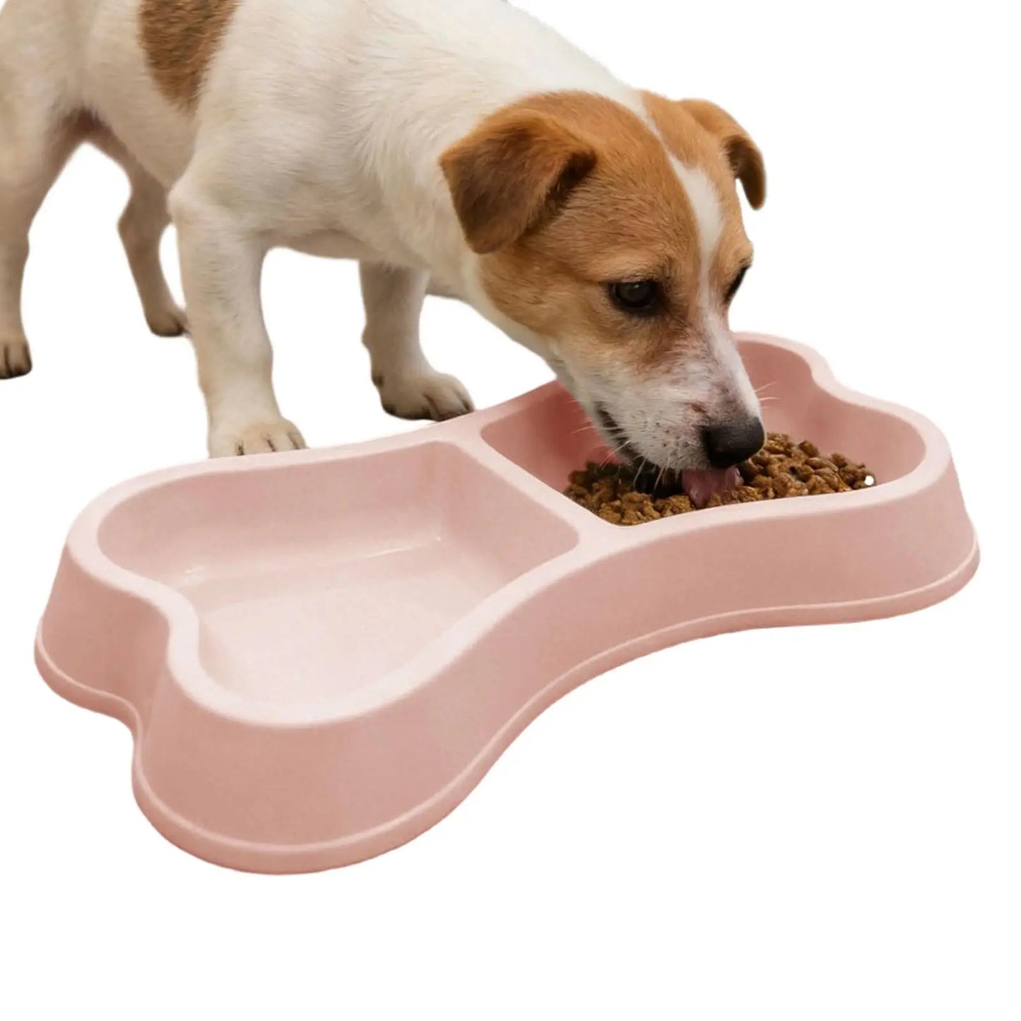 Pet Bowl Bone-Shaped Pet Bowls 2 in 1 Food & Water Dish with Non-Slip Base Cat Feeding Set for Small Spaces Pet Feeding