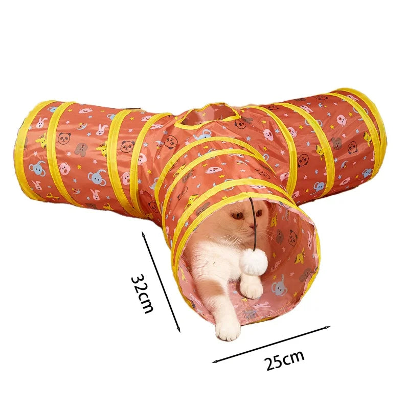 Foldable Cat Tunnel Tube Interactive Fun Kitty Training Toy Boredom Buster for Puppy Kitten Pet Supplies Cat Accessory