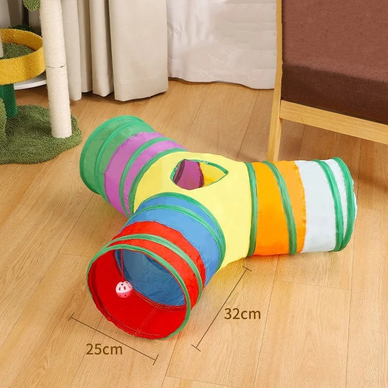 Foldable Cat Tunnel Tube Interactive Fun Kitty Training Toy Boredom Buster for Puppy Kitten Pet Supplies Cat Accessory