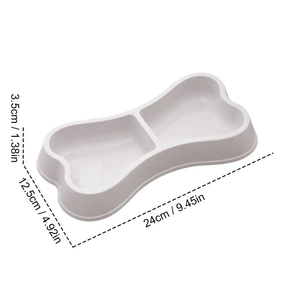 Pet Bowl Bone-Shaped Pet Bowls 2 in 1 Food & Water Dish with Non-Slip Base Cat Feeding Set for Small Spaces Pet Feeding