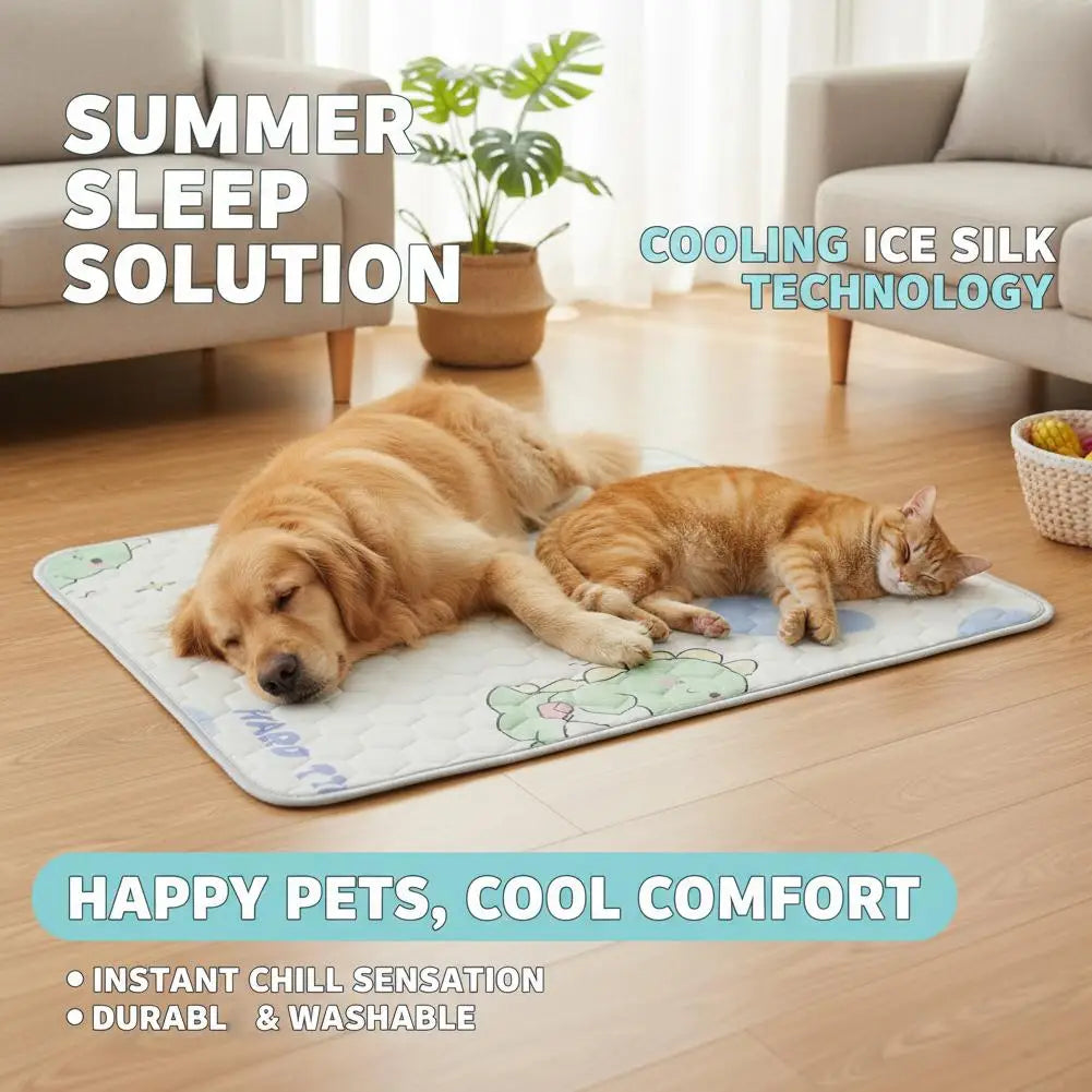 Pet Mat Reusable Washable Ice Silk Crate Pad Sofa Cushion Heat-Relief Blanket Protector for Dog Cat Car Travel Office Access