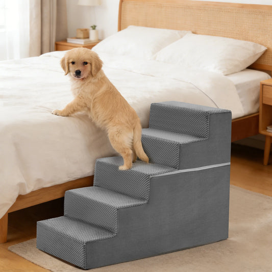 3-5 Step Right Angled Foam Dog Stairs Ramp for Small Dogs Climbing Ladder Indoor Non-Slip Pet Ladder Ramp Stairs For Home