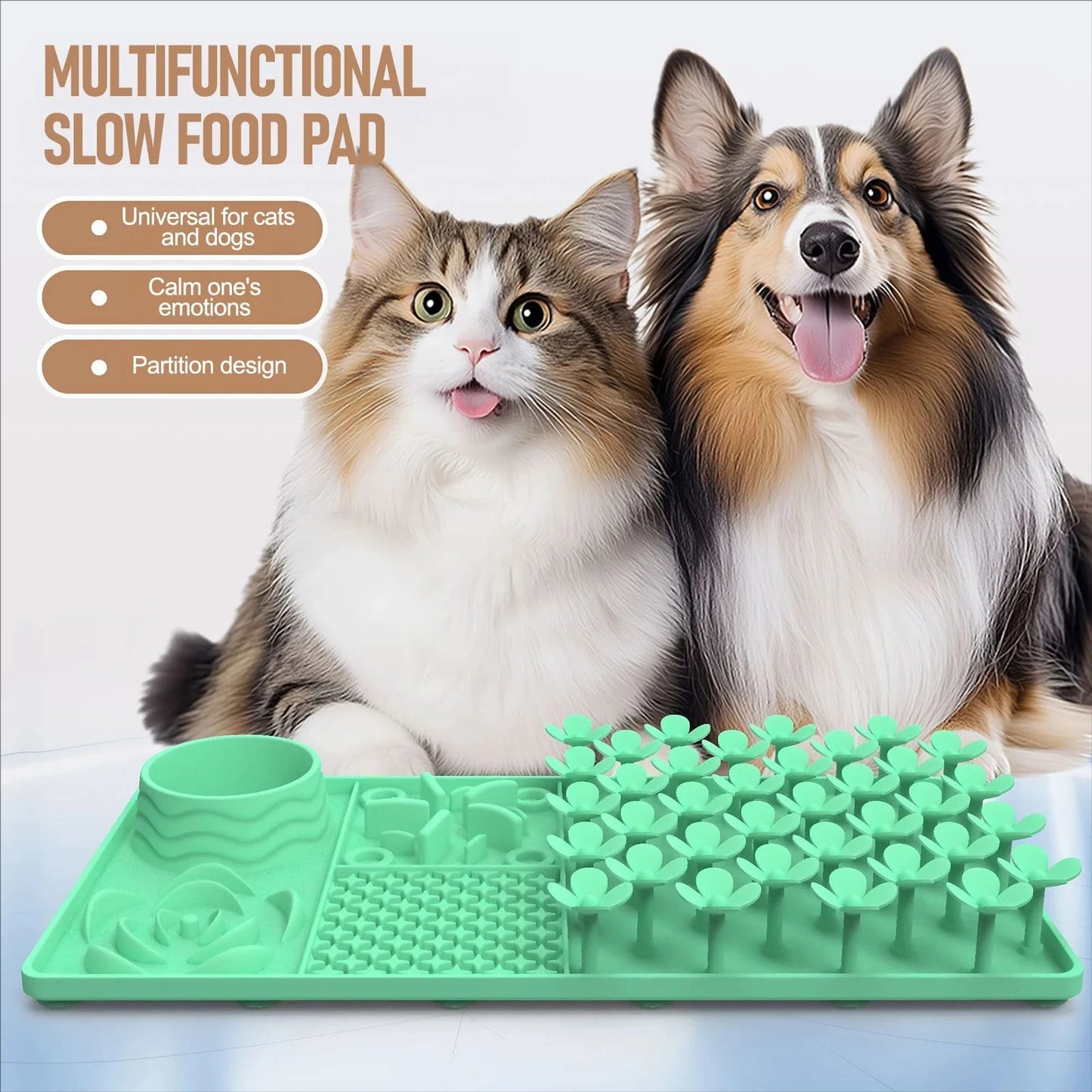 Pet Licking Mat Pet Silicone Eating Ware Dog Slow Food Mat Placemat Dog Feeder Supplies Suction Cup Dog Bathing Distraction