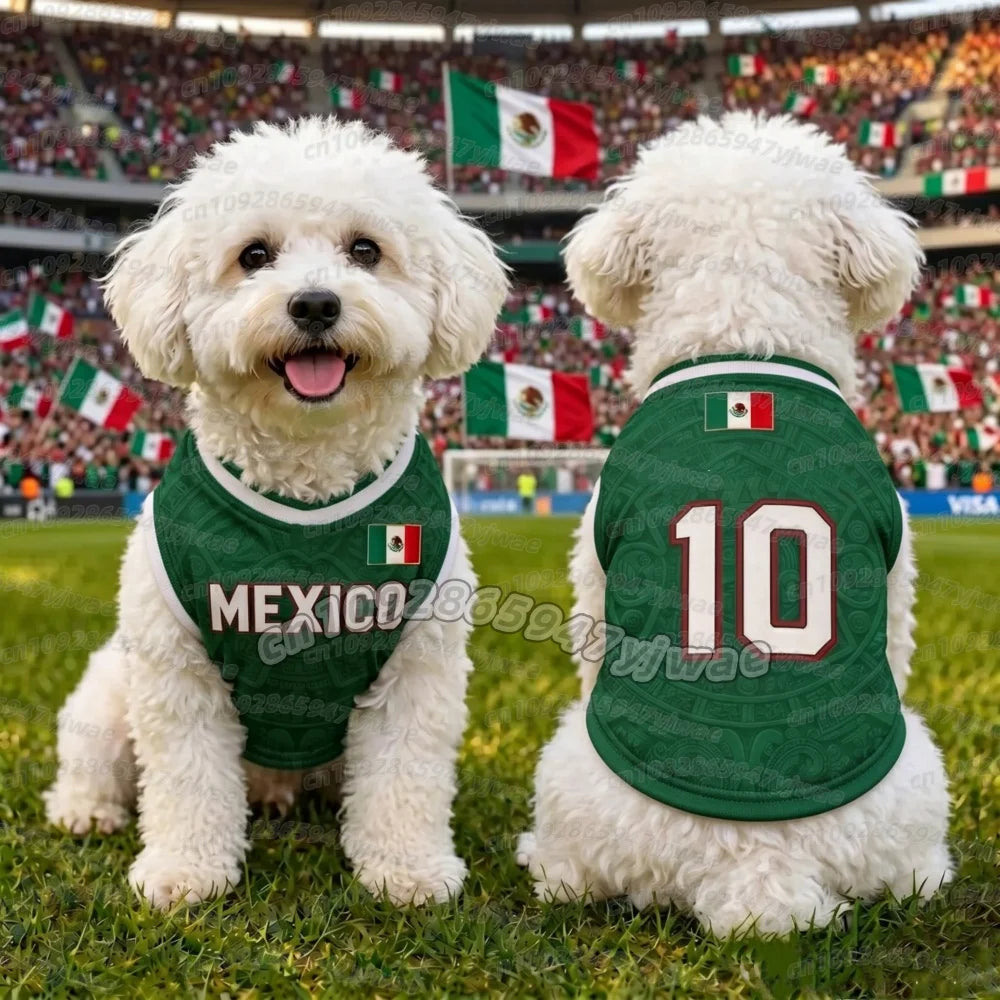 Mexico 10  Mesh Breathable Dog Clothes Schnauzer Teddy Sport Large Dog Jersey Basketball Clothing Puppy T-Shirts Pet Cat Shirts