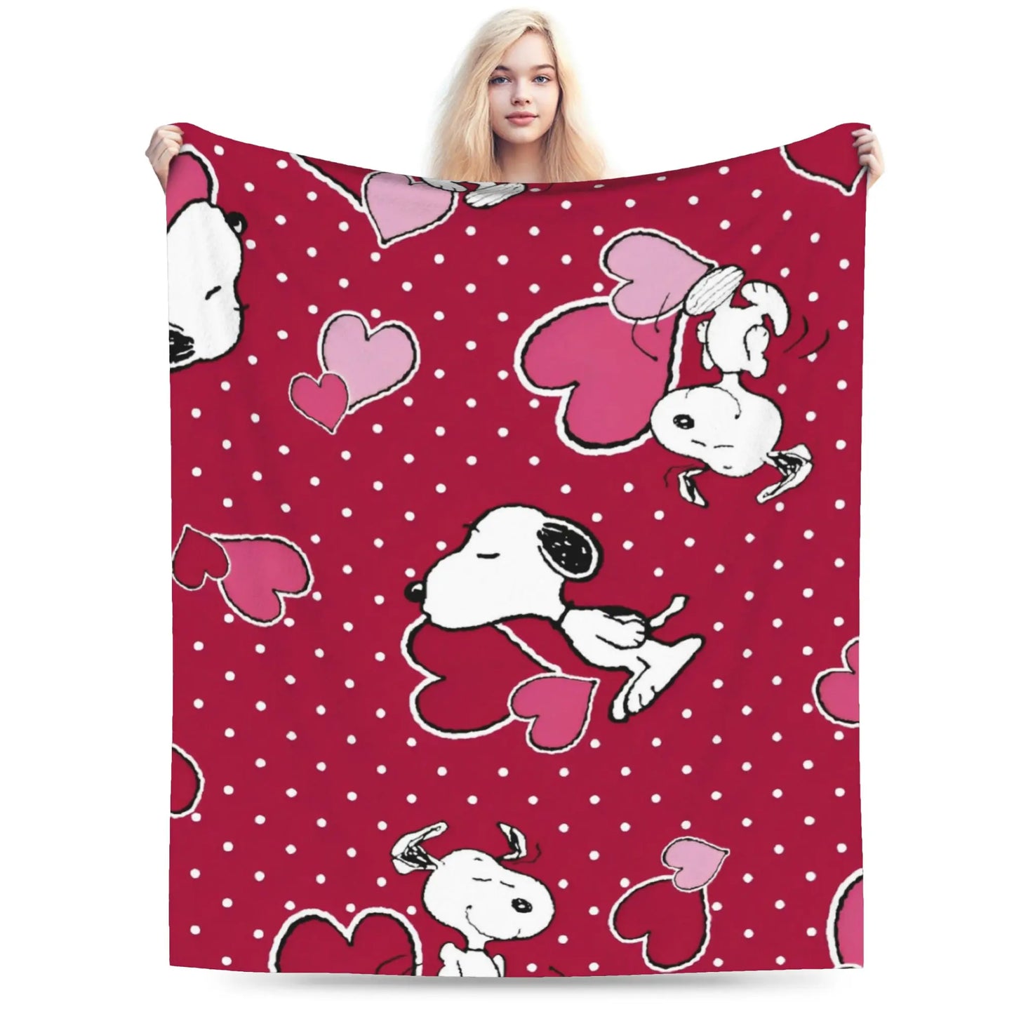 Snoopy & Woodstock Pattern Blankets  Fleece Funny Soft Throw Blankets for Bedspread  Winter