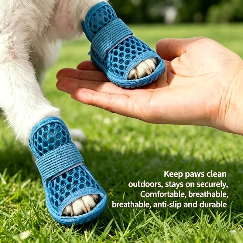 Summer Dog Shoes Non-slip Waterproof Pet Sandals Soft Soles Won't Fall Off Wear-resistant Corgi Small Dog Open-toe Foot Covers