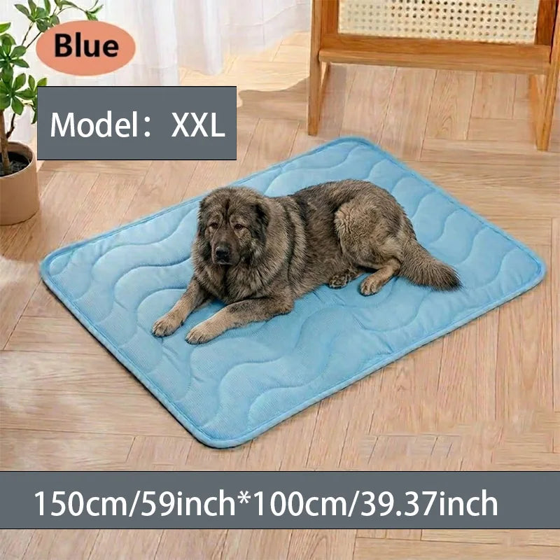 Cooling Cat Mat Summer Pad Mat For Dogs Cat Ice Silk Blanket Sofa Breathable Pet Dog Bed Summer Washable For Small Large Dog Cat