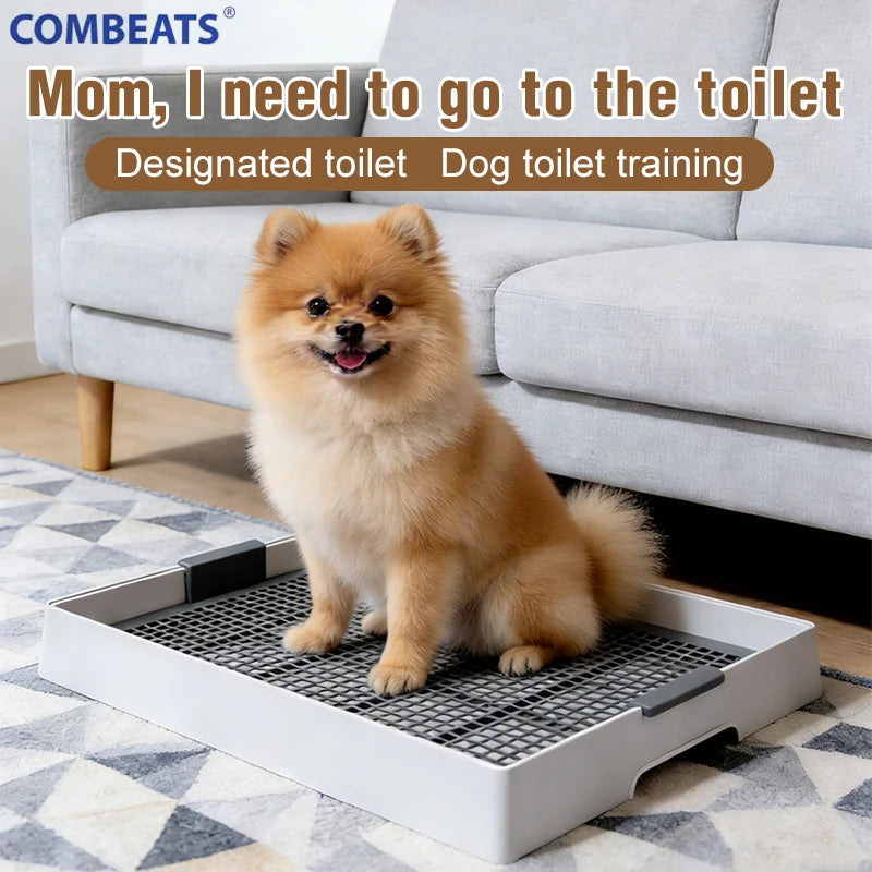 Flat Dog Potty Tray for Small & Medium-Sized Dogs - Pee Pad Fixation Flushable Anti-Stepping Mess
