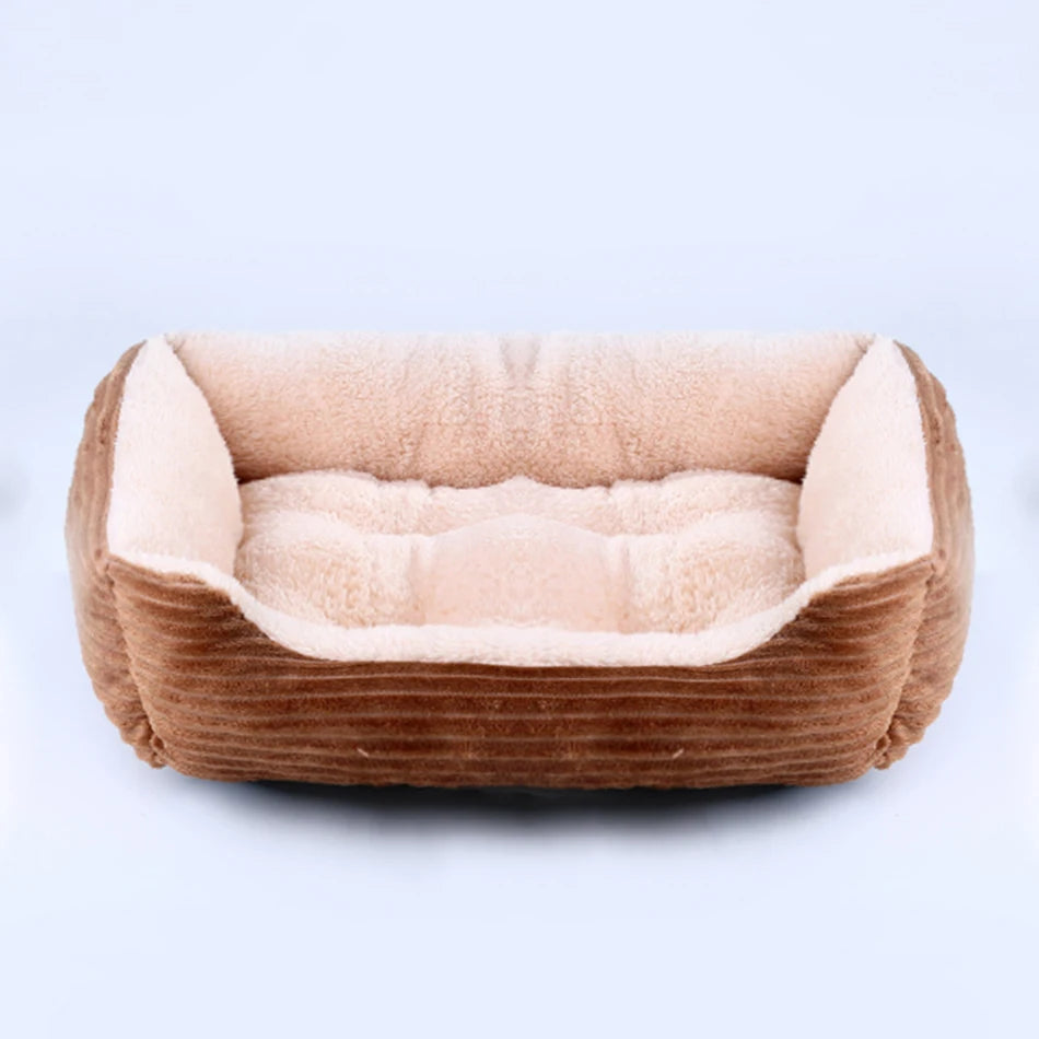 Bed for Dog or Cat Pet Square Plush Kennel Small to XXL Dog Sofa Bed Cushion Pet Calming Dog Bed House Pet Supplies Winter