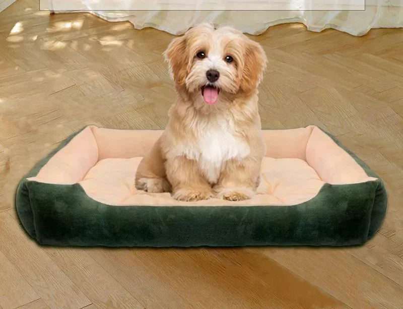 Large Plush Dog Bed & Cat Mat, Deep Sleeping Warm Soft Cushion, Calming Pet House for Small Dogs, Puppy, Chihuahua