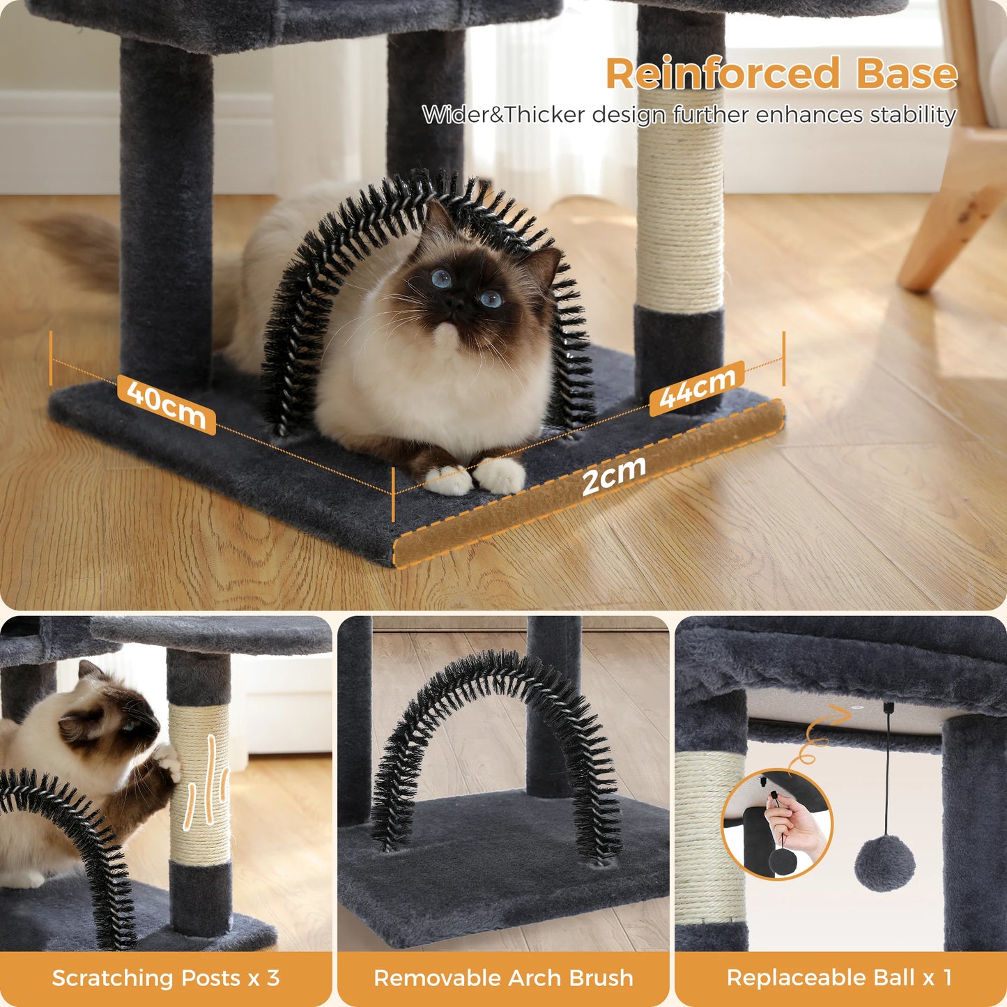 Multi-Level Cat Tree Tower with Sisal Scratching Posts and Pad Soft Top Perch Large Cat Condo for Indoor Cat Scratchers Cat Toys