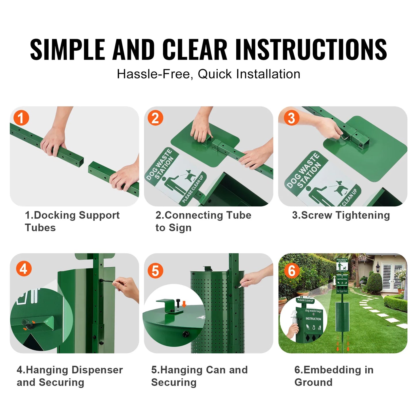 Dog Waste Station with Hand Wash Bottle Commercial Dog Poop Station Bag Dispenser Dog Waste Disposal System for Outdoor