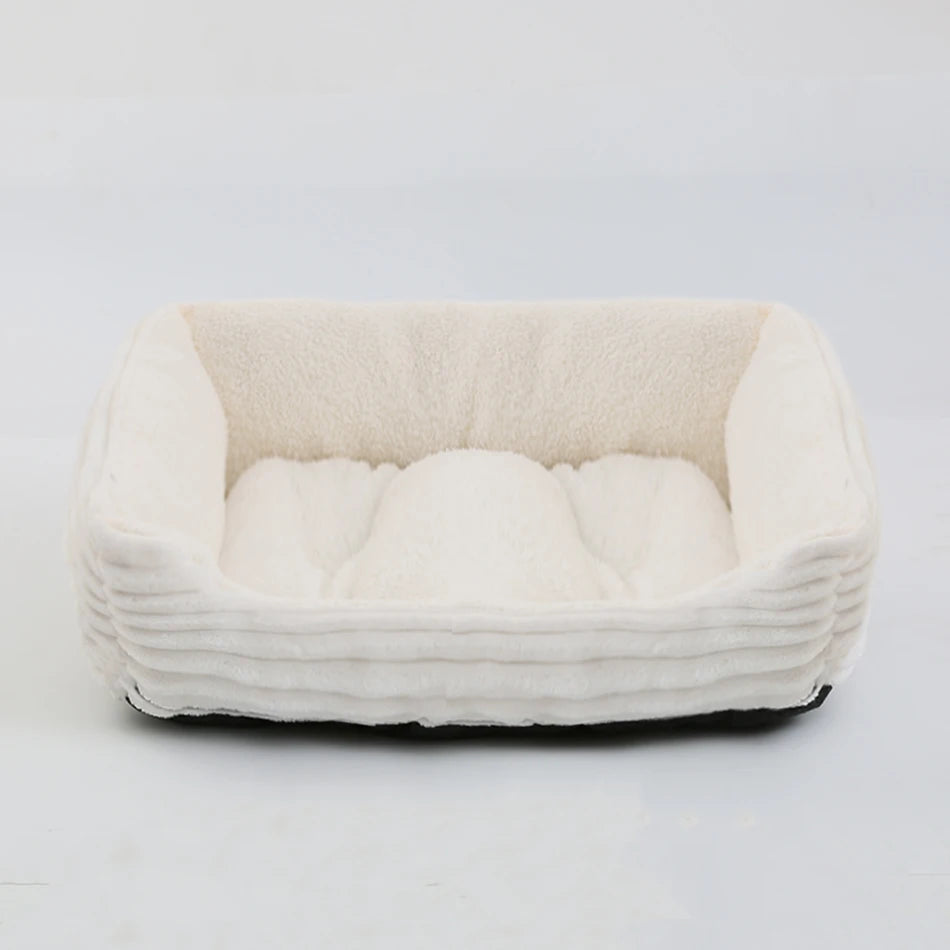 Bed for Dog or Cat Pet Square Plush Kennel Small to XXL Dog Sofa Bed Cushion Pet Calming Dog Bed House Pet Supplies Winter
