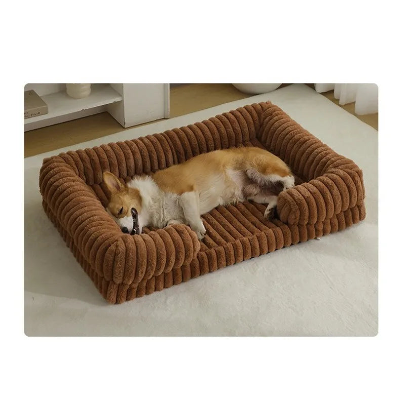 S M L XL XXL Calming Dog Bed Orthopedic Memory Foam Sofa Couch Waterproof Removable Cover Plush Mat for Small Medium Large Dogs