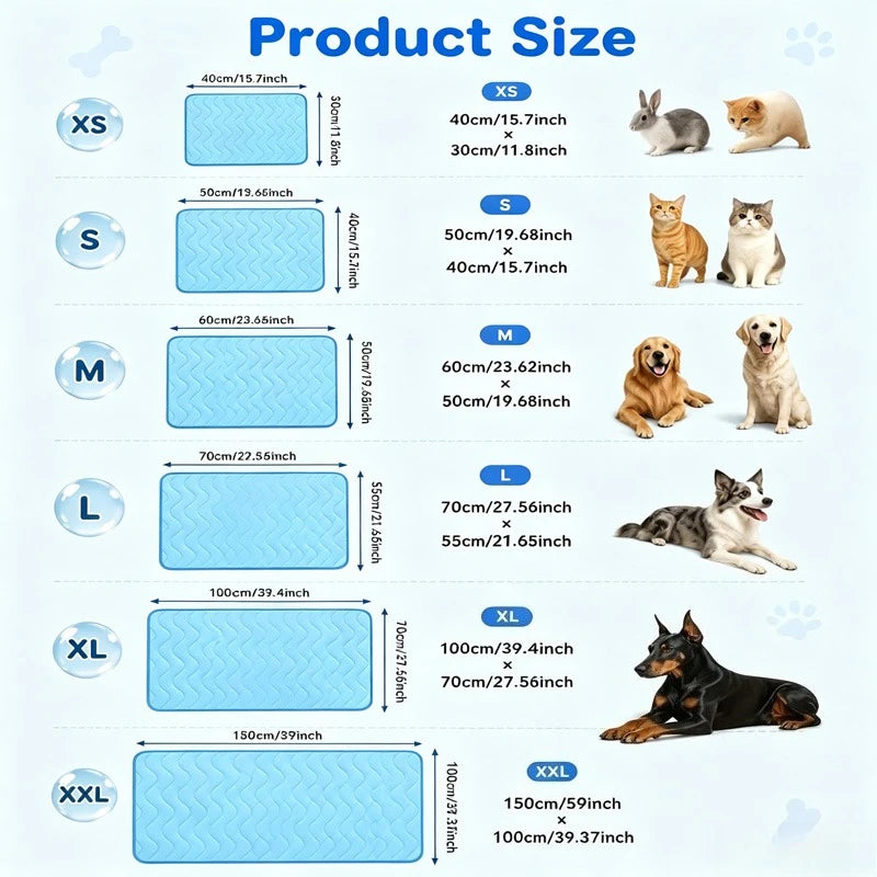 Cooling Cat Mat Summer Pad Mat For Dogs Cat Ice Silk Blanket Sofa Breathable Pet Dog Bed Summer Washable For Small Large Dog Cat