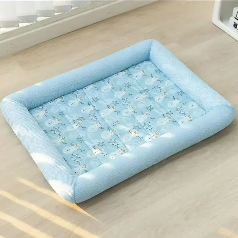Summer Washable Pet Dog Bed Met Breathable Soft Cat Blanket Sofa Sleeping Cooling Pad Square Mat For Small Medium Large Dogs Mat