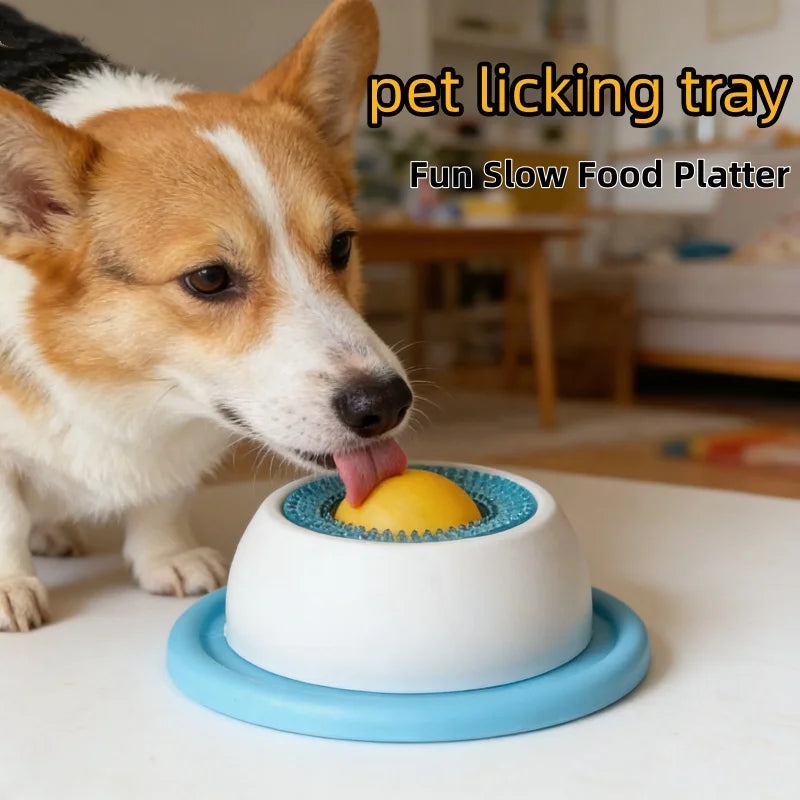 Pet Lick Mat Slow Feeder Dog Cat Yogurt Licking Plate Interactive Snack Bowl Anti-Choking Pet Dental Health Feeding Mat Supplies