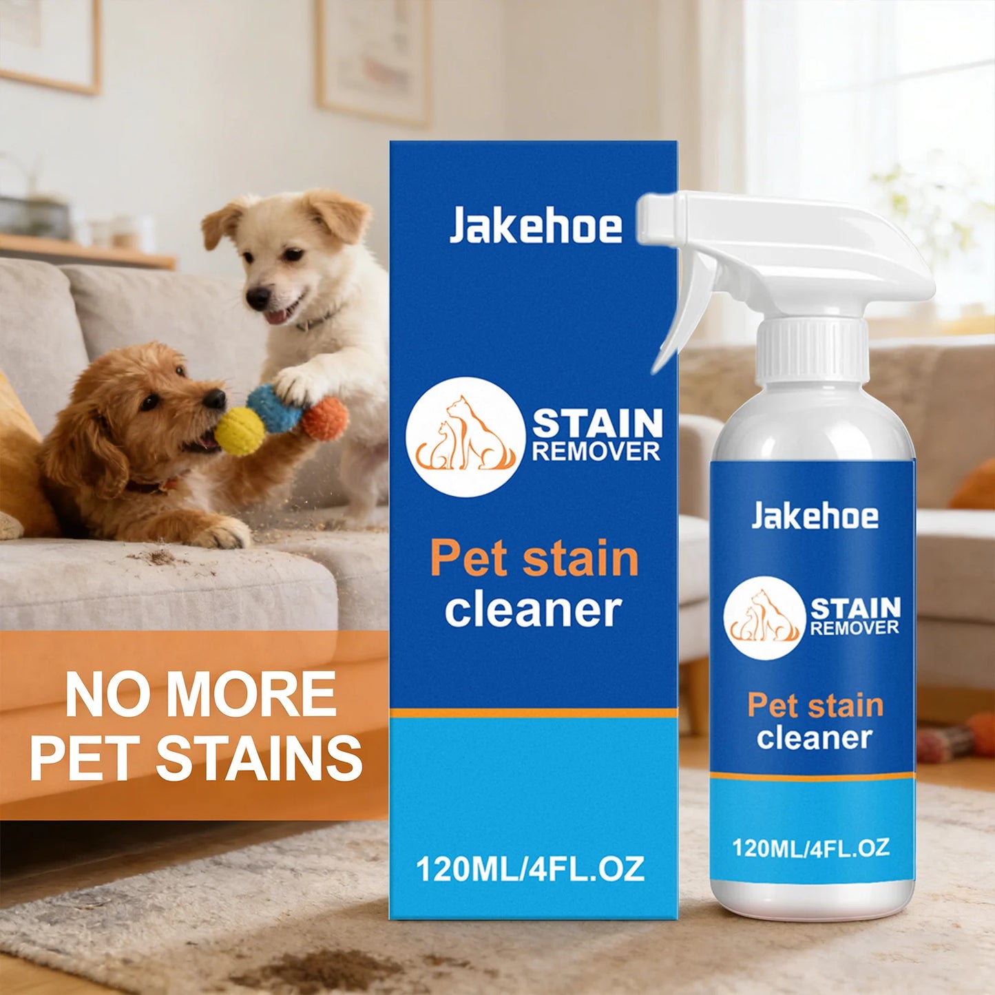 Pet Stain Cleaner Removes Stains Eliminates Odors Long-Lasting Freshing Powerful Decontamination Multifunctional Cleaning Spray