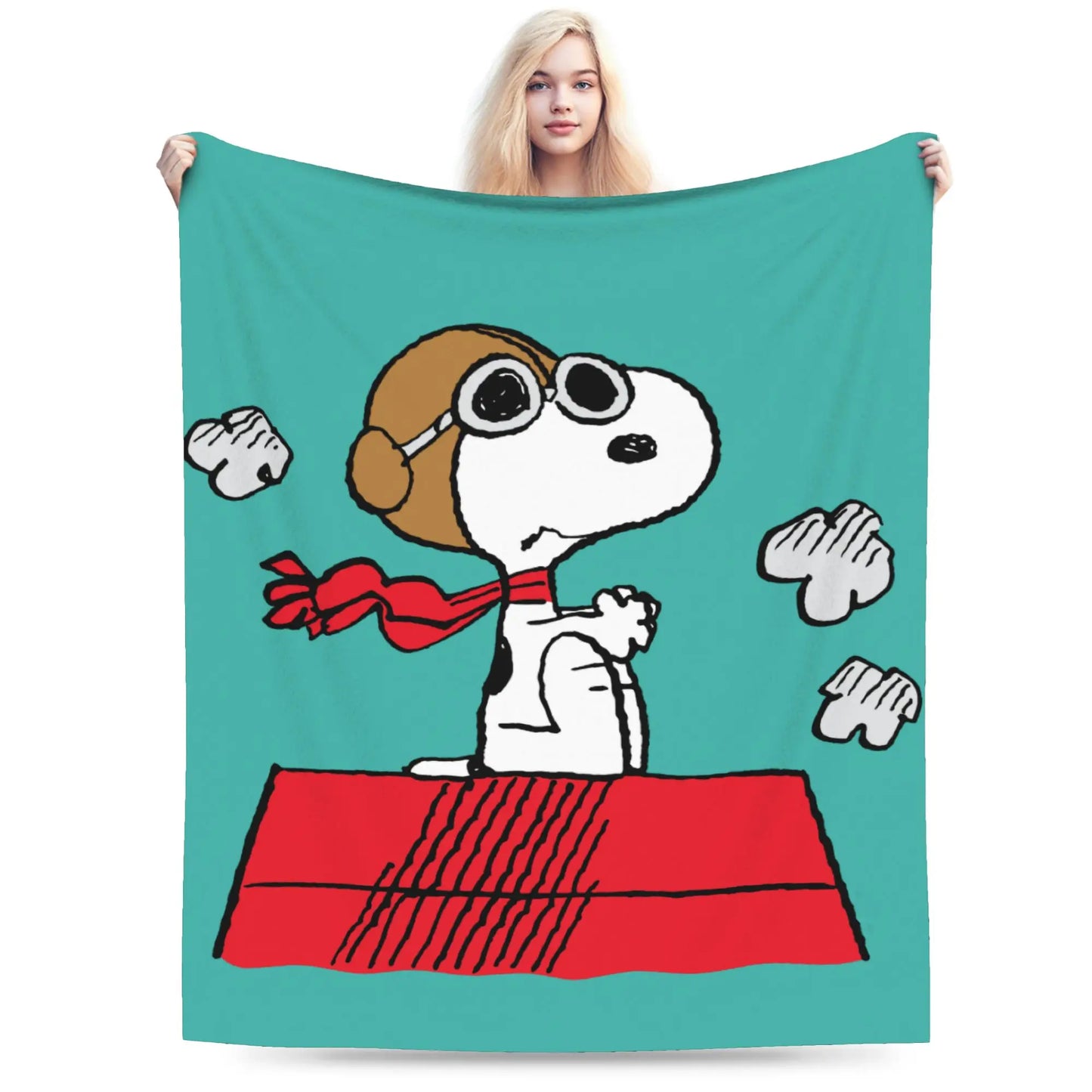 Snoopy & Woodstock Pattern Blankets  Fleece Funny Soft Throw Blankets for Bedspread  Winter