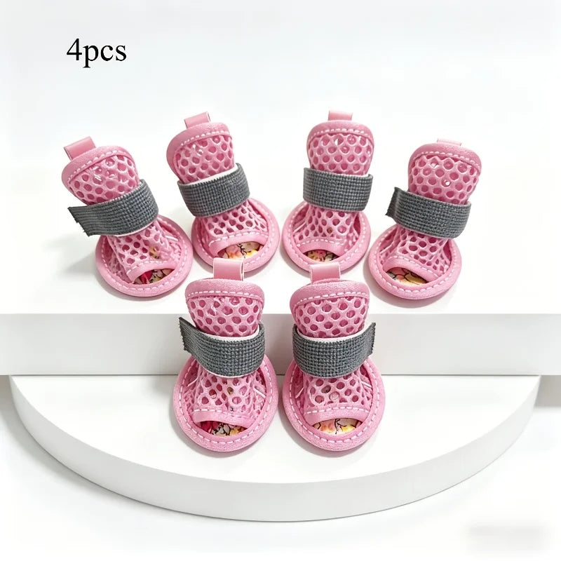 Summer Dog Shoes Non-slip Waterproof Pet Sandals Soft Soles Won't Fall Off Wear-resistant Corgi Small Dog Open-toe Foot Covers