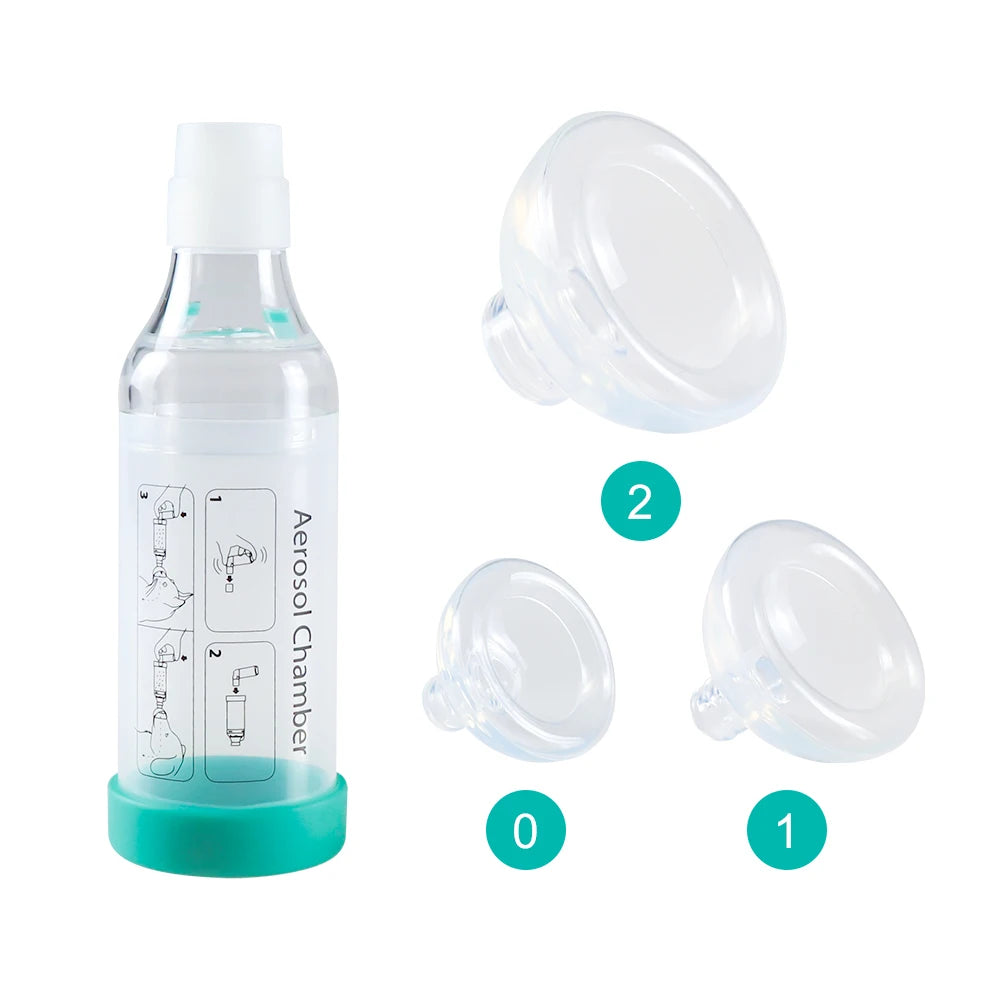 Pet Asthma Inhaler Spacer Aerosol Chamber for Dogs Cats with Breathing Indicator & Silicone Masks Vet Respiratory Care