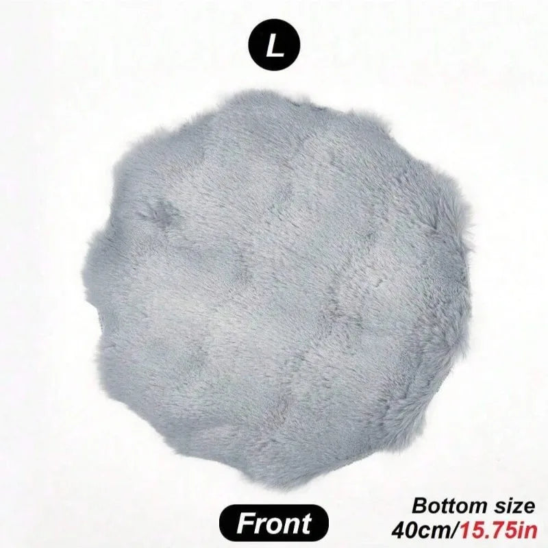 Winter Plush Cat Bed Mat Round Pet Bed for Cats Small Dogs Fleece Pet Sleeping Mat Kitten Puppy Nest Pet Cushion Cat Accessories