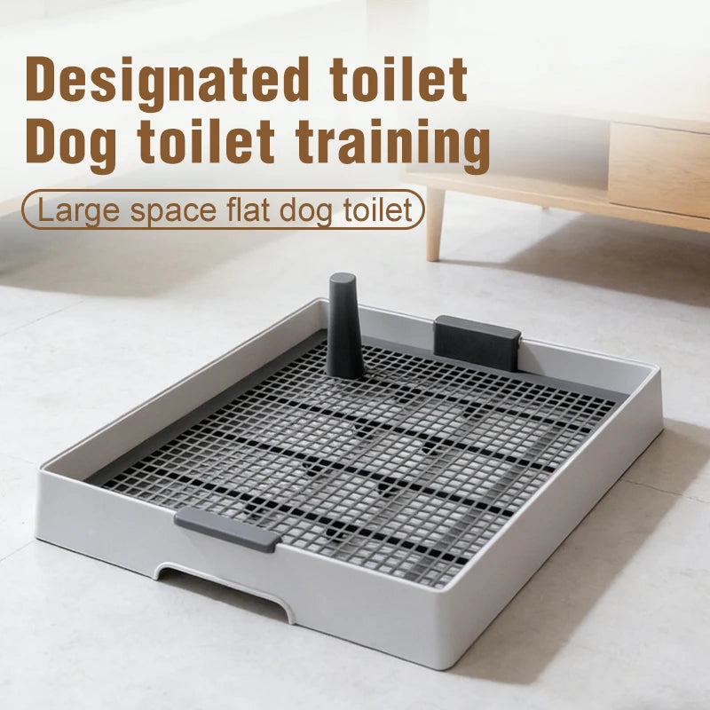 Flat Dog Potty Tray for Small & Medium-Sized Dogs - Pee Pad Fixation Flushable Anti-Stepping Mess