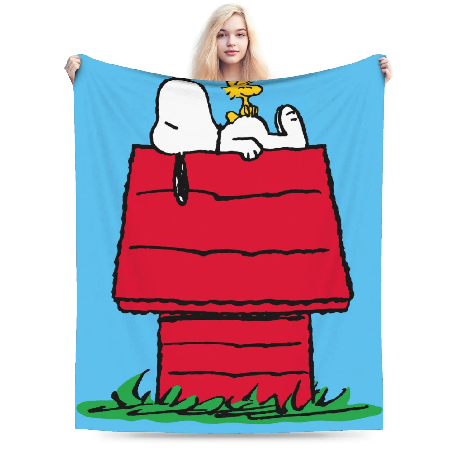 Snoopy & Woodstock Pattern Blankets  Fleece Funny Soft Throw Blankets for Bedspread  Winter