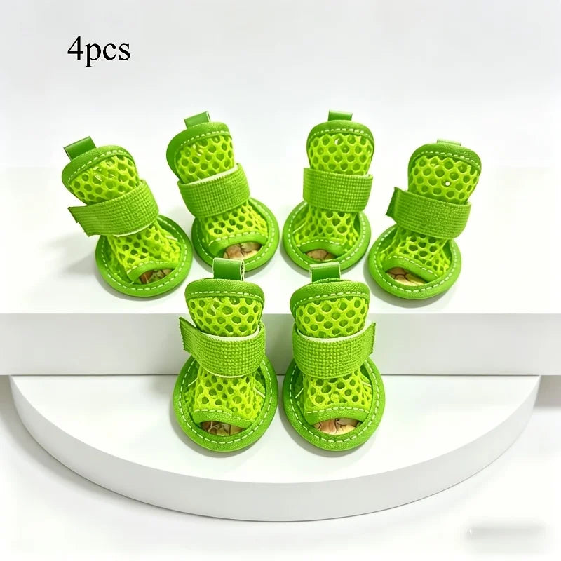 Summer Dog Shoes Non-slip Waterproof Pet Sandals Soft Soles Won't Fall Off Wear-resistant Corgi Small Dog Open-toe Foot Covers