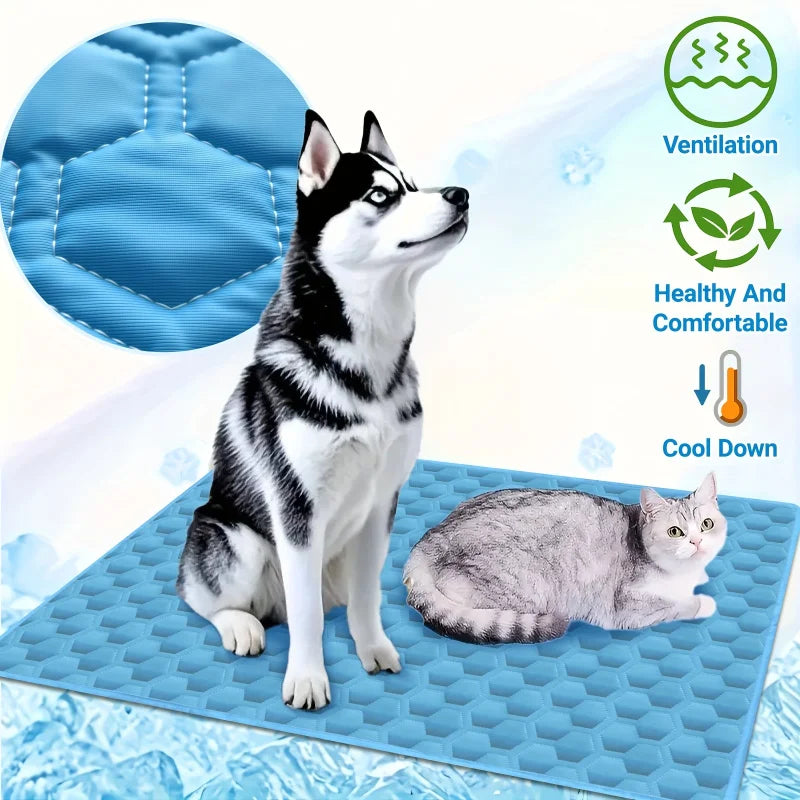 Dog Cooling Mat Summer Washable Portable Pet Coolings Pad for Dogs Cat Ice Silk Blanket Sofa Breathable Sleeping Mat