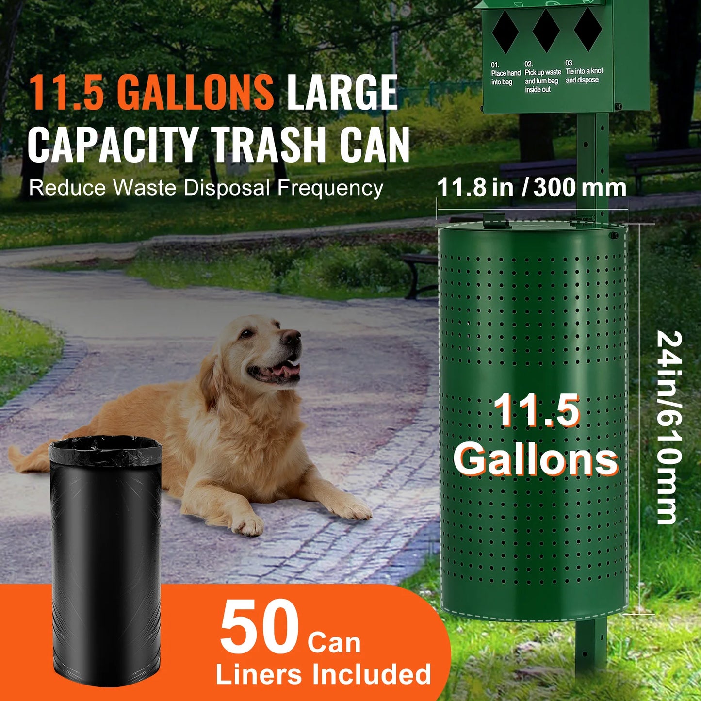 Dog Waste Station with Hand Wash Bottle Commercial Dog Poop Station Bag Dispenser Dog Waste Disposal System for Outdoor
