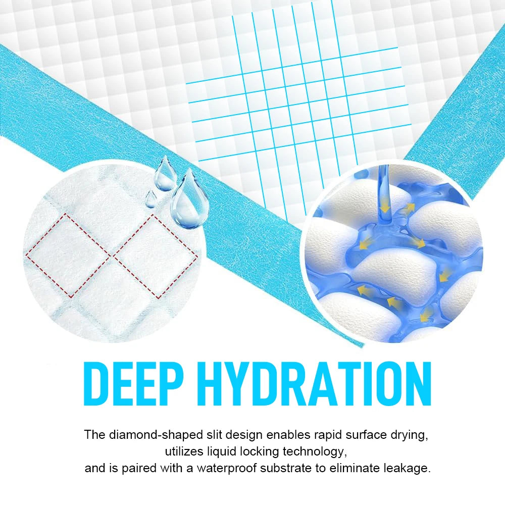 100pcs Super Absorbent Pet Training Pads, Leak-Proof & Quick-Drying Disposable Pee Pads for Dogs & Cats, Blue & White, Perfect for Puppy Housebreaking, Senior Pet Incontinence, and Travel, Ideal Gift for Dog Owners