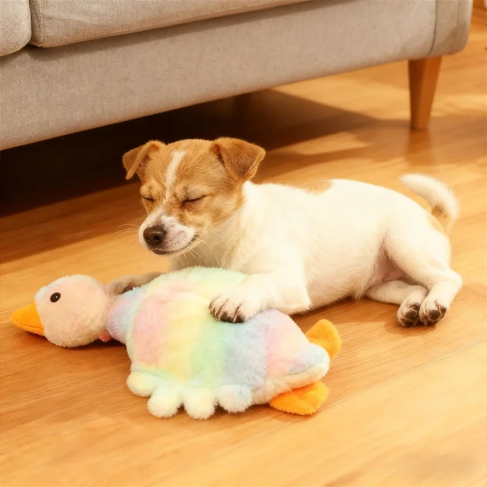 50cm Soft Colorful Duck Plush Toy for Cats or Dogs Relax Pet Companion Anxiety-Relieving Dog Buddy Energy Release Gift for Pets