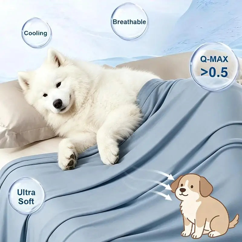 Summer Cooling Thin Blanket For Dogs Cats Breathable Cooling Mat Soft Lightweight Washable Pet Throw Blanket Gift For Pet Lovers