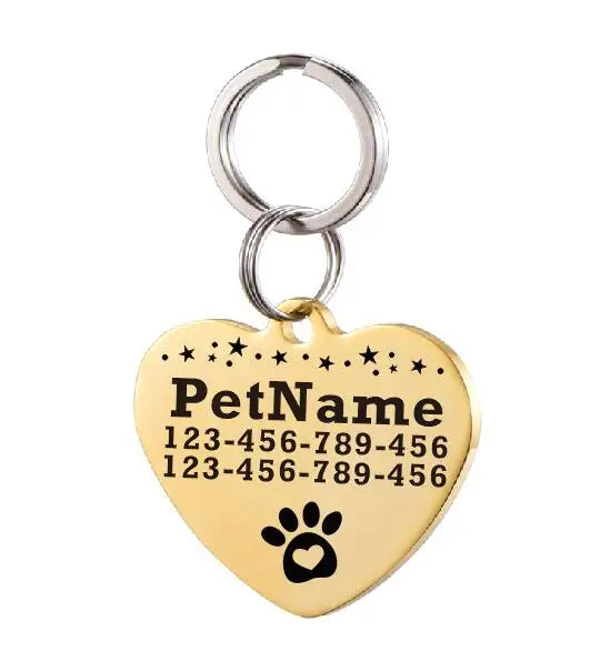 Customized Dog ID Tag Stainless Steel Pet Collar Accessory Personalized Puppy Cat Name Tag Custom Pet Products Supplies