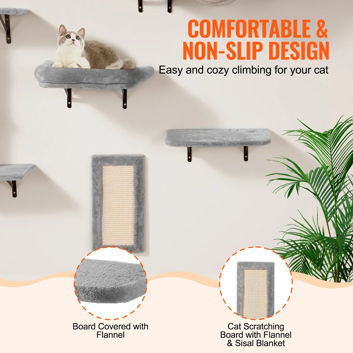 Wall Mounted Cat Shelves Cat Wall Shelves and Perches with Jumping Boards Cat Tree & Cat Grip Cat Furniture and Shelves